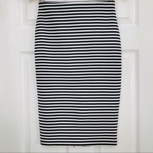 Forever21 black and white stripe pencil skirt